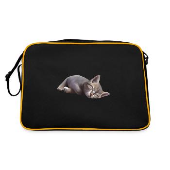 Sleeping cat - Retro Bag - black/gold - Back
