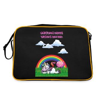 Unicorn farts tasts taste better unicorn farts - Retro Bag - black/gold - Back