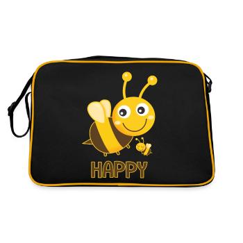 Abeille abeilles heureuses - Sac Retro - noir/or - Dos