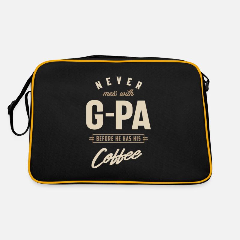 G-Pa, bevor er seinen Kaffee trinkt Retro Tasche
