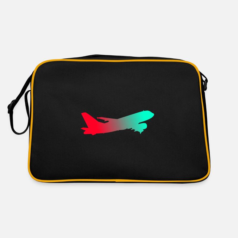 Flugzeug - Retro Tasche - Schwarz/Gold