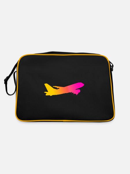 Avion - Sac Retro - noir/or - Dos