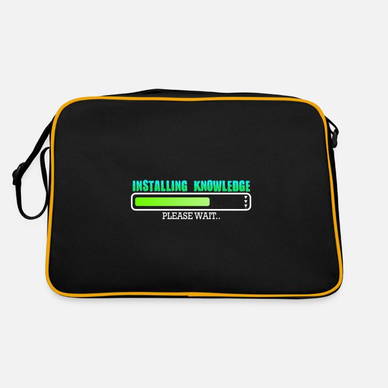 Installing Knowledge please wait - Retro Tasche - Schwarz/Gold