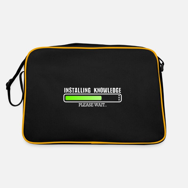 Installing Knowledge please wait - Retro Tasche - Schwarz/Gold