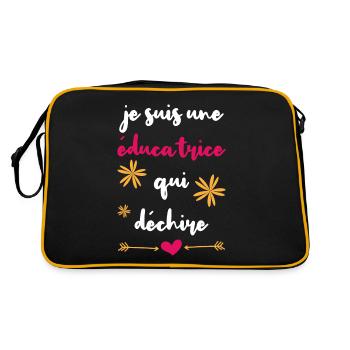 Je suis une éducatrice qui déchire retraite cadeau - Sac Retro - noir/or - Dos