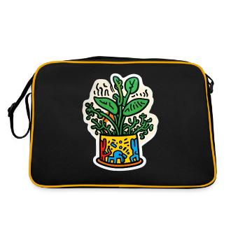 J'aime les Plantes - Amoureux des Plantes - Art de - Sac Retro - noir/or - Dos