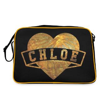 Chloe Herzen Gold - Retro Tasche - Schwarz/Gold - Hinten