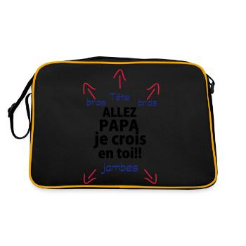 je crois en toi papa - Sac Retro - noir/or - Dos
