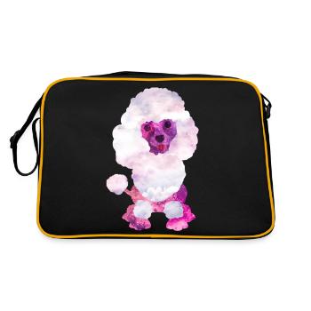 Watercolor Poodle Puppy Digital Art - Retro Bag - black/gold - Back