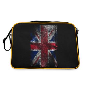 union jack - used look - Retro Tasche - Schwarz/Gold - Hinten