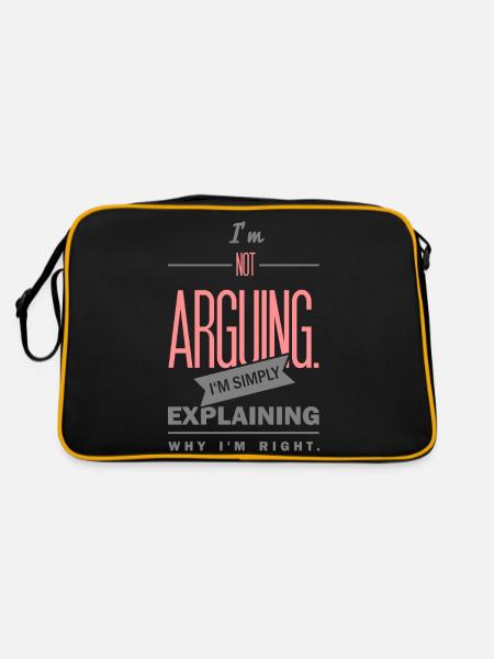 Spruch: I´m not arguing - Sac Retro - noir/or - Dos
