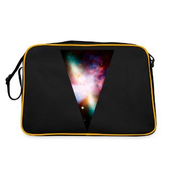Dreieck - Retro Tasche - Schwarz/Gold - Hinten
