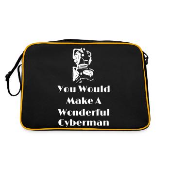 You Would Make A Wonderful Cyberman - Retro Tasche - Schwarz/Gold - Hinten
