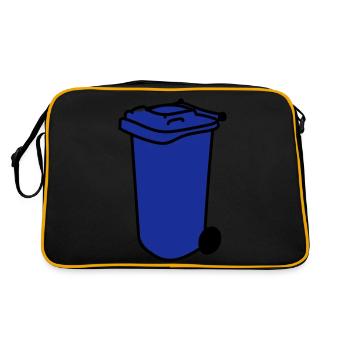 blaue Tonne - Retro Tasche - Schwarz/Gold - Hinten