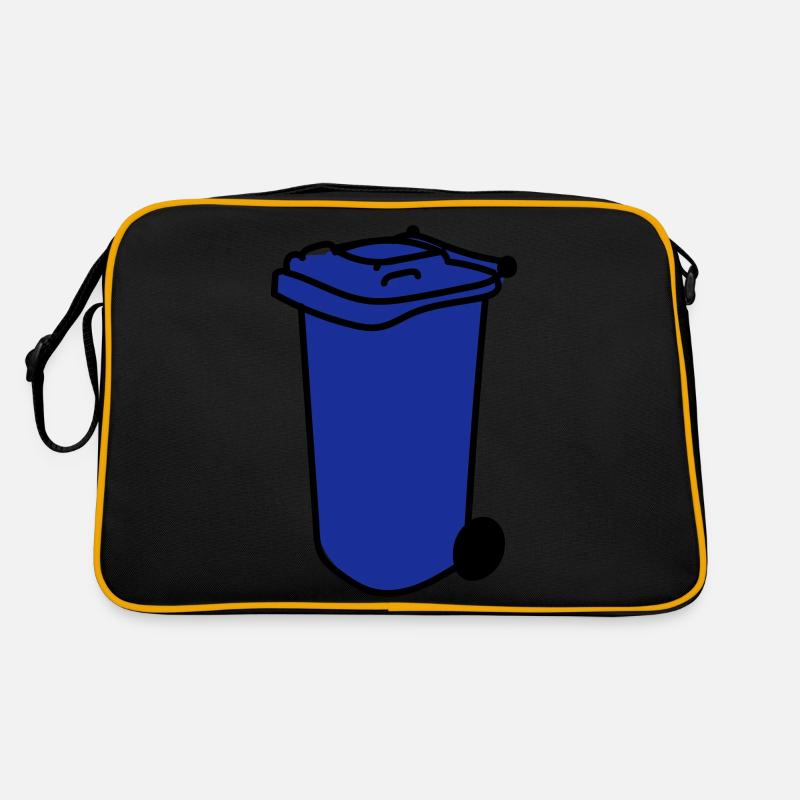 blaue Tonne - Retro Tasche - Schwarz/Gold