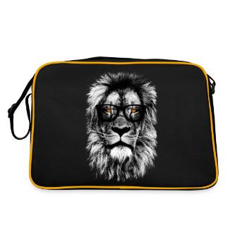 Lion de hipster - Sac Retro - noir/or - Dos