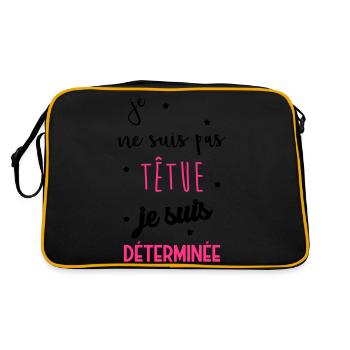 Je ne suis pas têtue... Drôle Déterminée Caractère - Sac Retro - noir/or - Dos