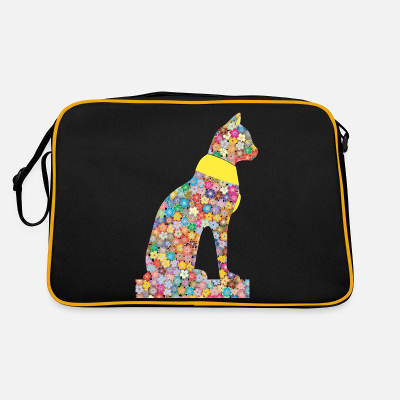 Chat Fleur Pharaons Ancien Sac Retro