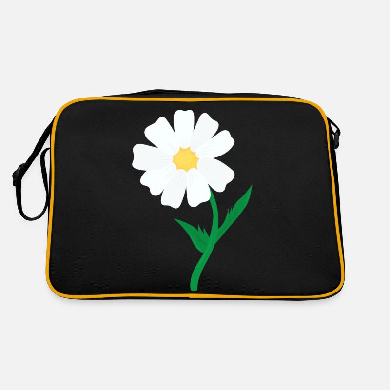 Gänseblümchen - Retro Tasche - Schwarz/Gold
