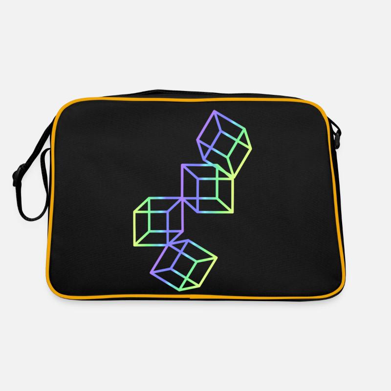 3D Würfel Retro Tasche
