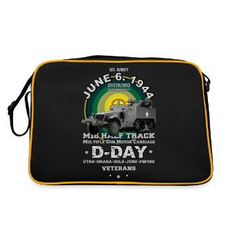 D-DAY M16 Half TRACK US ARMY Veterans day - Retro Bag - black/gold - Back