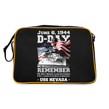 REMEMBER D-DAY USS Nevada BB-36 - Retro Bag - black/gold - Back