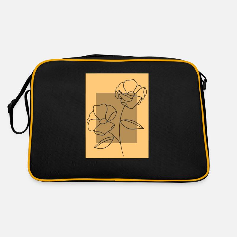 LinienBlumen5 Retro Tasche