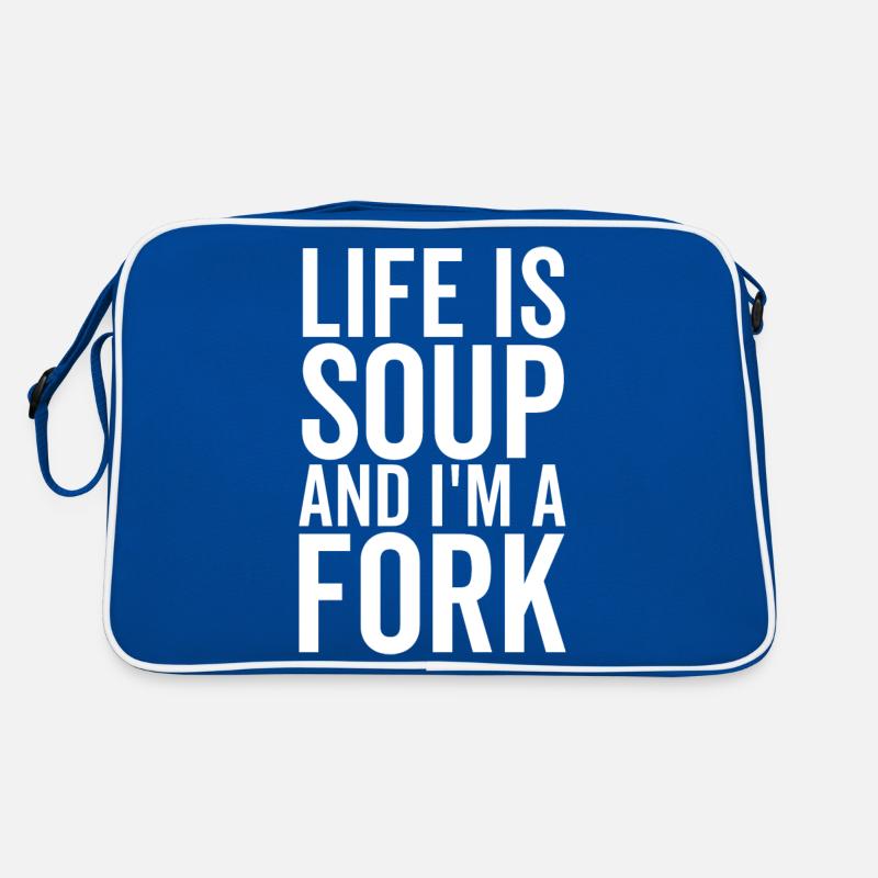 Das Leben ist Suppe und ich bin eine Gabel Retro Tasche