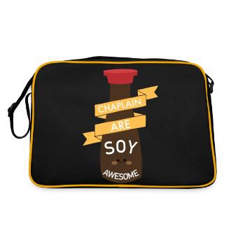 Chaplain are soy awesome cute funny pun jokes - Retro Bag - black/gold - Back