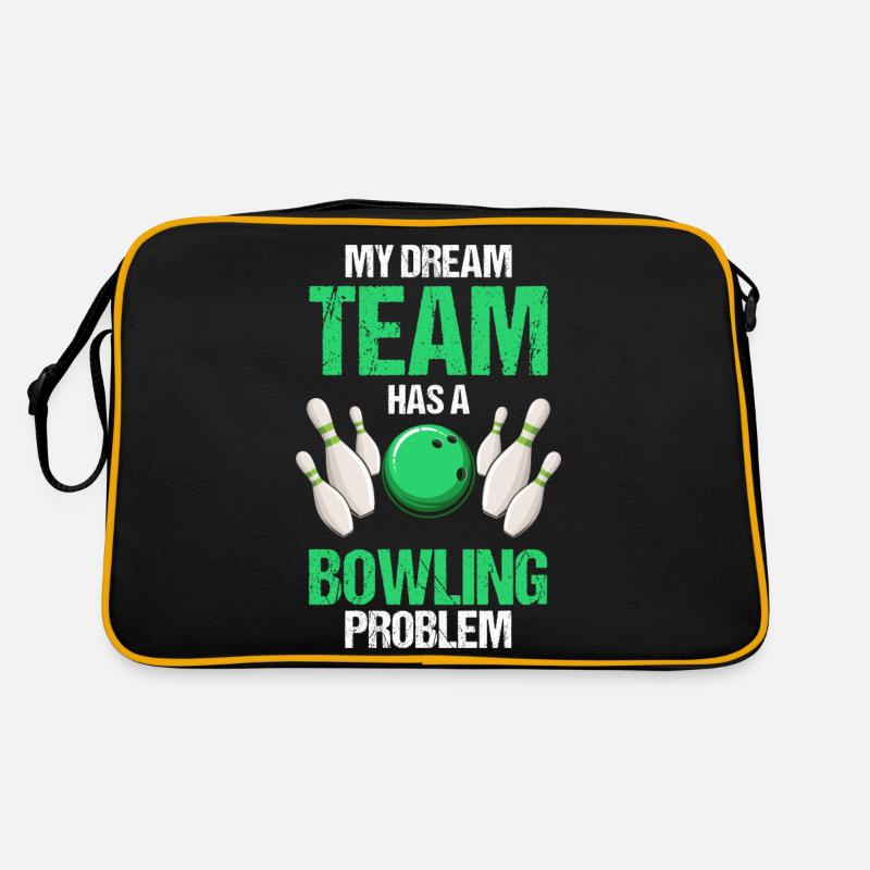 My Dream Team Has A Bowling Problem Funny Retro Tasche