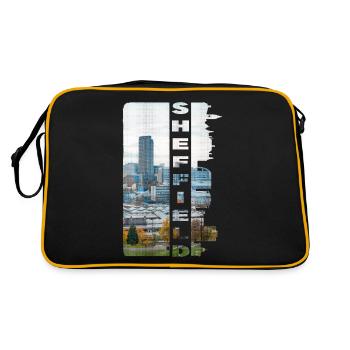 Sheffield Angleterre UK City Skyline Accueil Amour - Sac Retro - noir/or - Dos