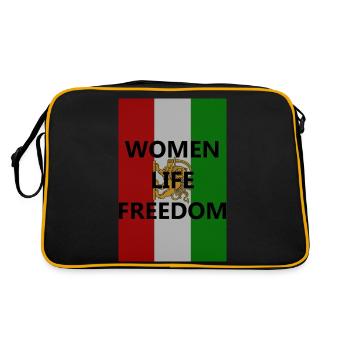 Révolution iranienne | Femme. Vie. Liberté | Drapeau iranien - Sac Retro - noir/or - Dos