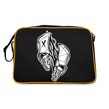 Crâne fendu // illustration - Sac Retro - noir/or - Dos