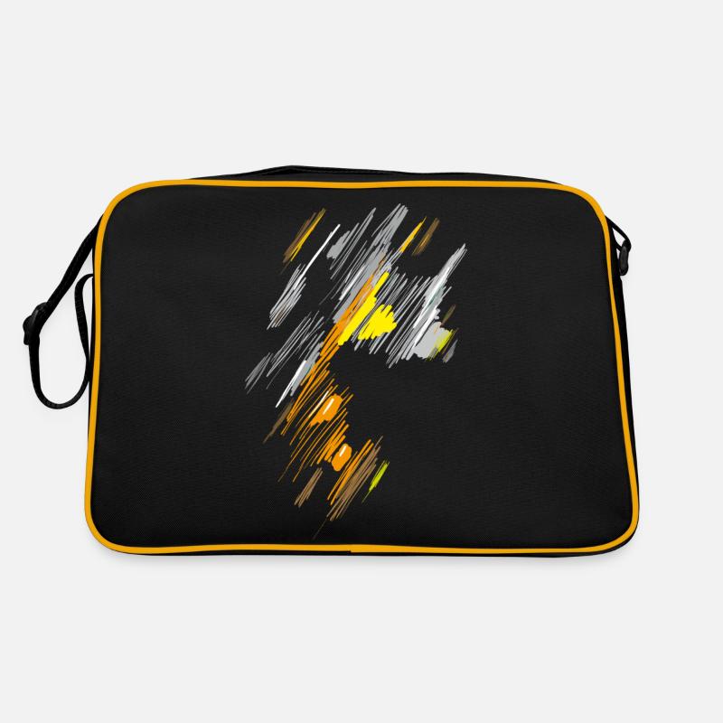 Farben Schraffur - Hintergrund Design - Retro Tasche - Schwarz/Gold