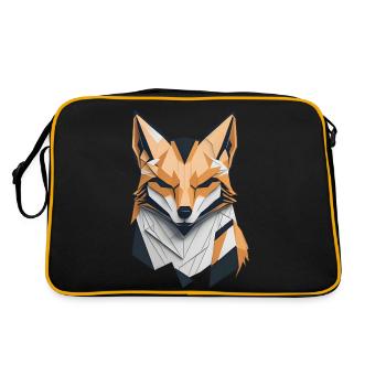 Modern geformter Fuchskopf - Retro Tasche - Schwarz/Gold - Hinten