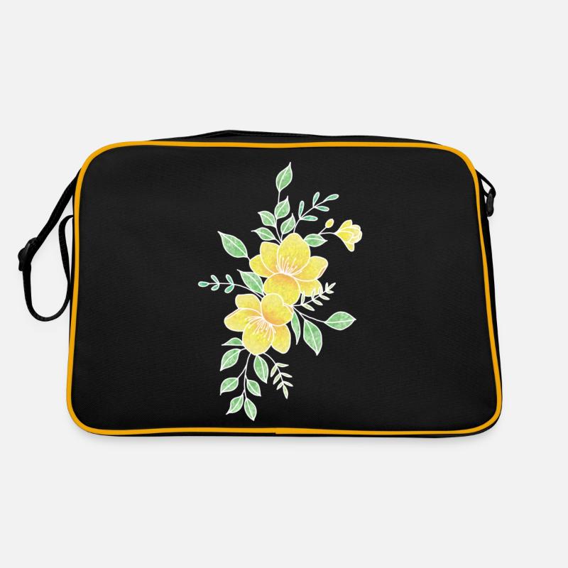 Fleur jaune orangé Sac Retro