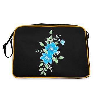 Fleur bleu et blanche - Sac Retro - noir/or - Dos