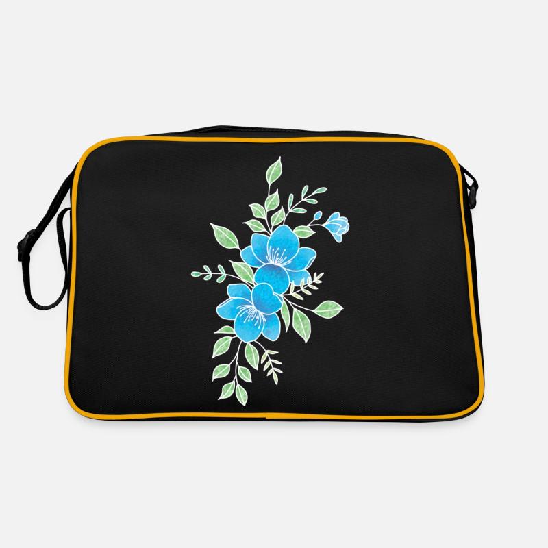 Fleur bleu et blanche Sac Retro
