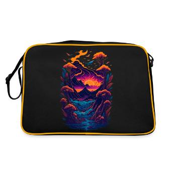 Fantastic landscape illustration - Retro Bag - black/gold - Back