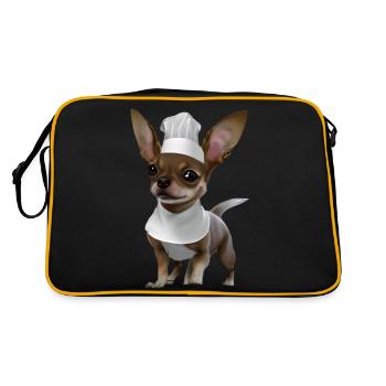 Chihuahua Chiens Chihuahua Chihuahua Chippy Chien Restaurateur - Sac Retro - noir/or - Dos