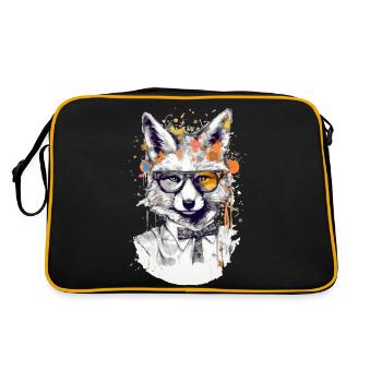 Der Fuchs - Retro Tasche - Schwarz/Gold - Hinten
