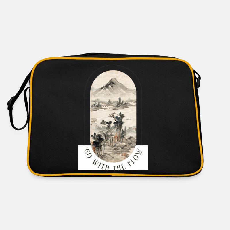 Go with the Flow - Retro Tasche - Schwarz/Gold