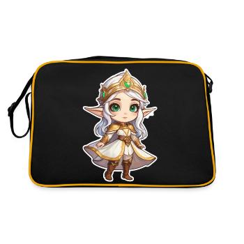 Elf Fantasy Illustration - Retro Bag - black/gold - Back