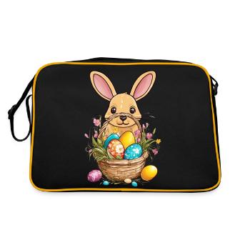 Lapin derrière le panier de Pâques - Sac Retro - noir/or - Dos