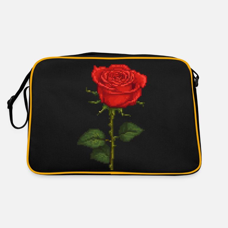 Pixelated Rose Retro Bag