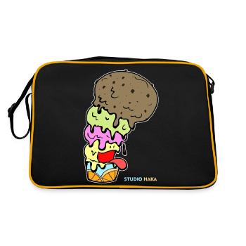 STUDIO HAKA-TOO TASTY - Retro Tasche - Schwarz/Gold - Hinten