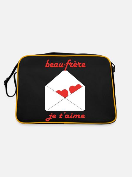 Schwager, ich liebe dich - Retro Tasche - Schwarz/Gold - Hinten