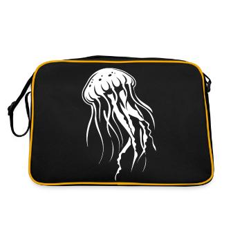 Méduses à tentacules, créatures marines - Sac Retro - noir/or - Dos