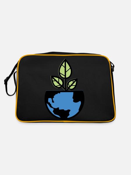 Planet Earth - Retro Bag - black/gold - Back