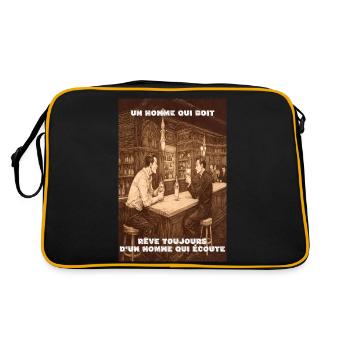 homme qui boit rêve toujours d'un homme qui écoute - Sac Retro - noir/or - Dos